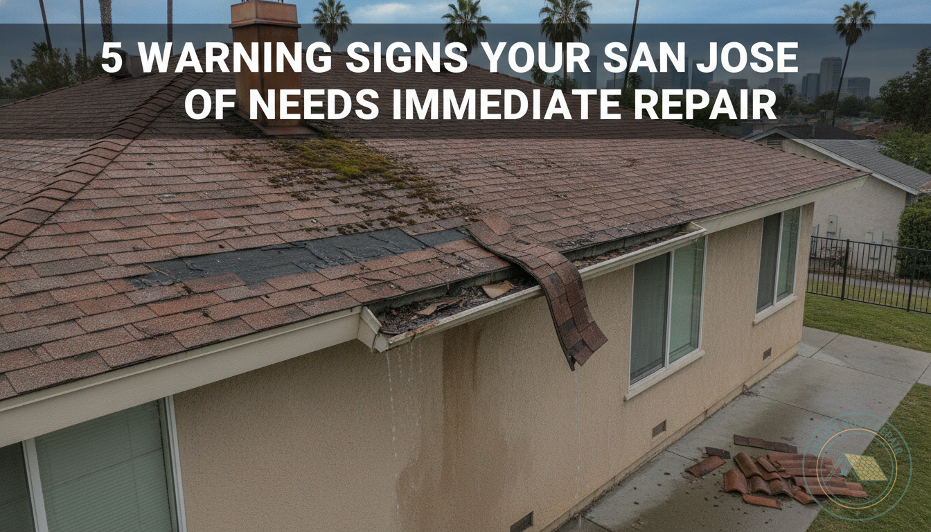 5 Warning Signs Your San Jose Roof Needs Immediate Repair