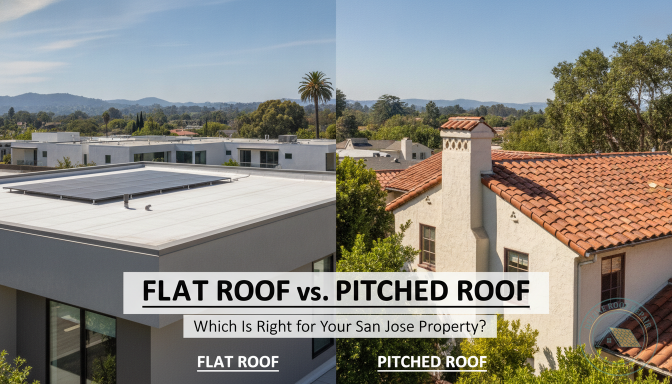 Flat Roof vs. Pitched Roof: Which Is Right for Your San Jose Property?